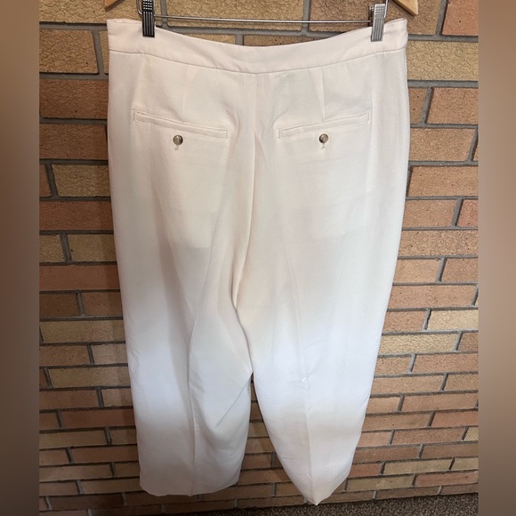 NWT Madewell The Rosedale High-Rise Straight Pant in Crepe Antique Cream Size 14 - Picture 4 of 7